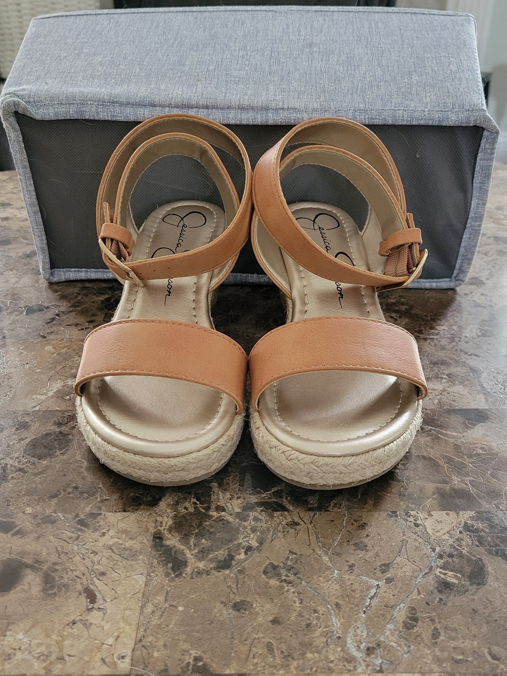 Jessica Simpson Tan Ankle-Strap Espadrille Sandals